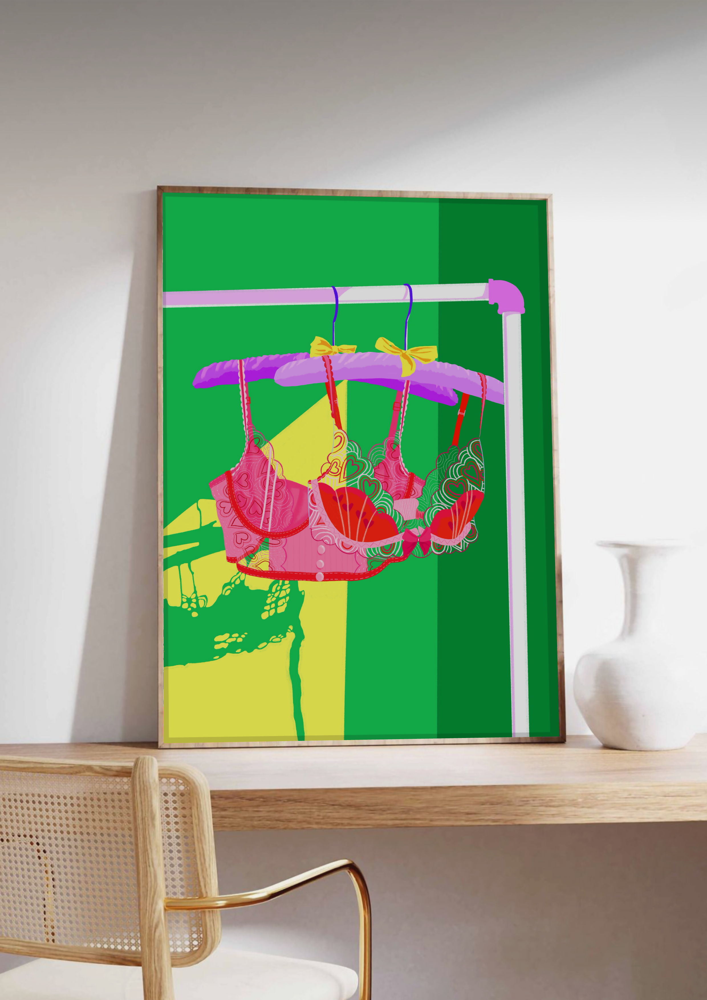 Green Bra Art Print