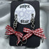 Pierced Red Bow Earrings
