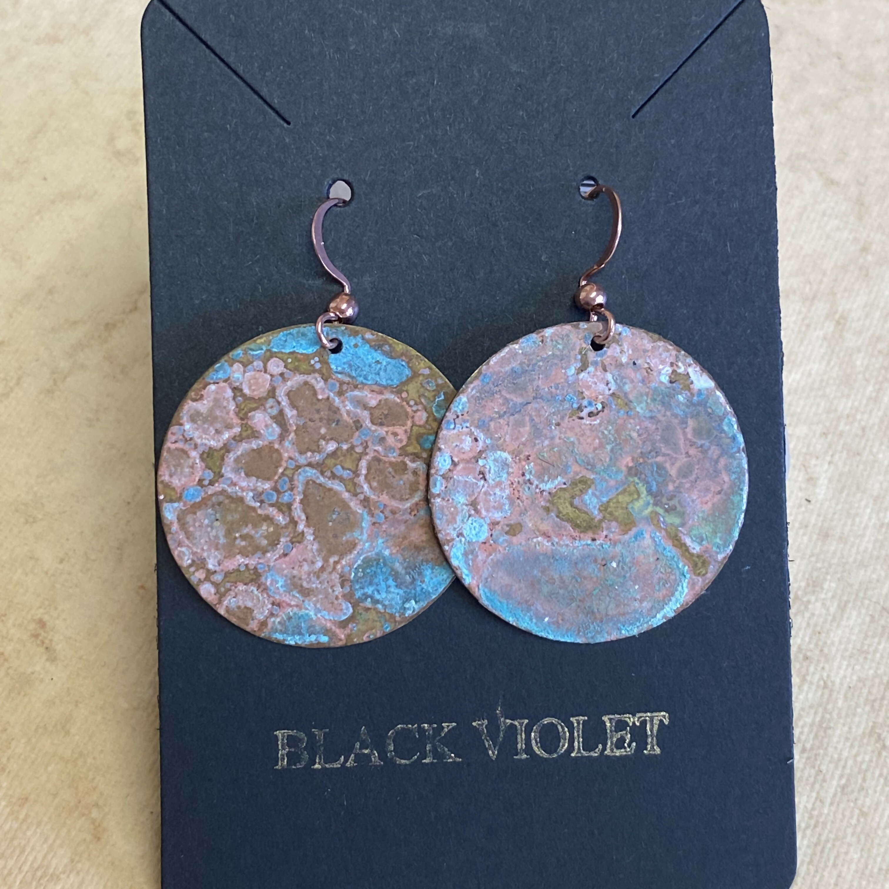 Ocean Patina Brass Earrings