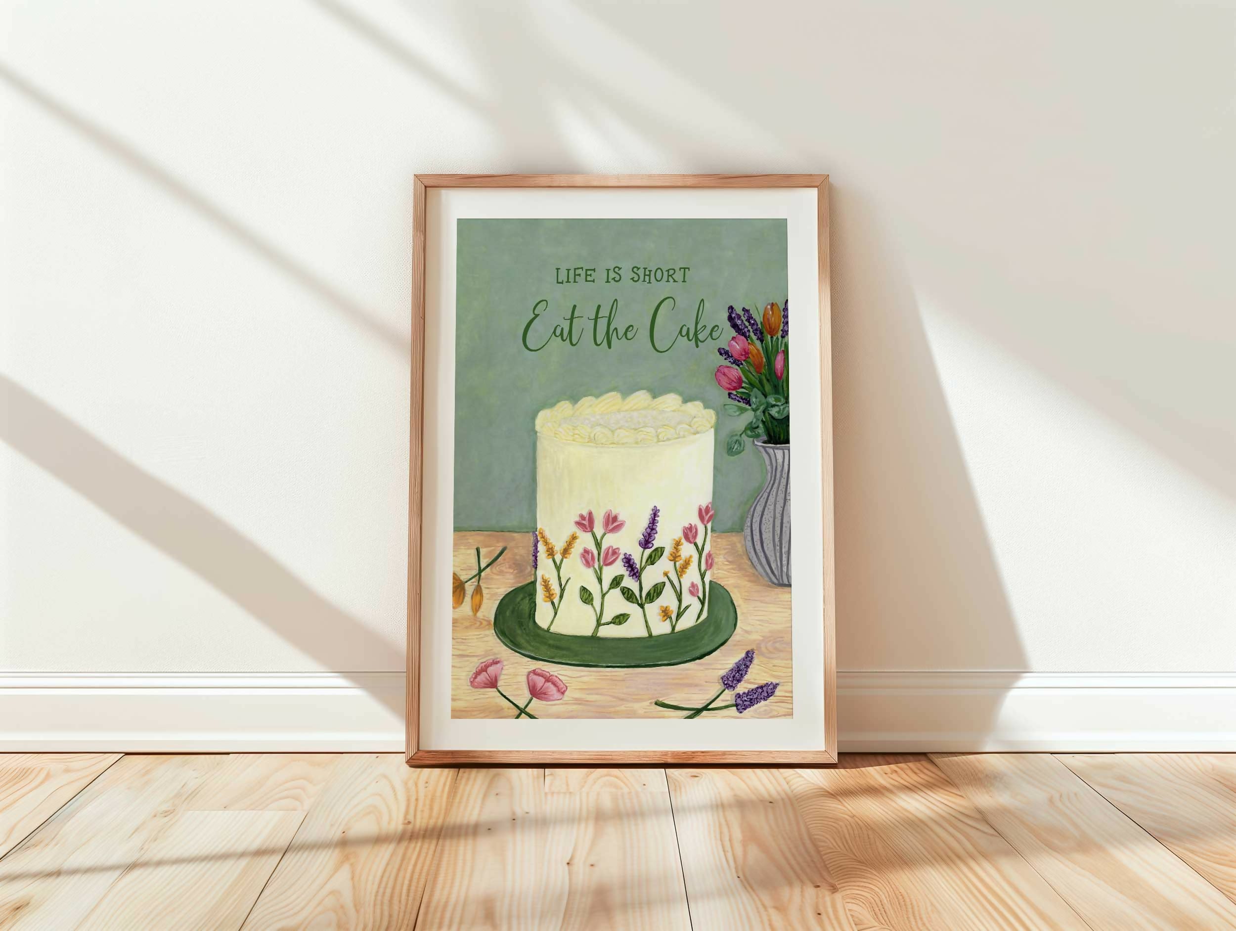 Cake Green Funny Art Print A4