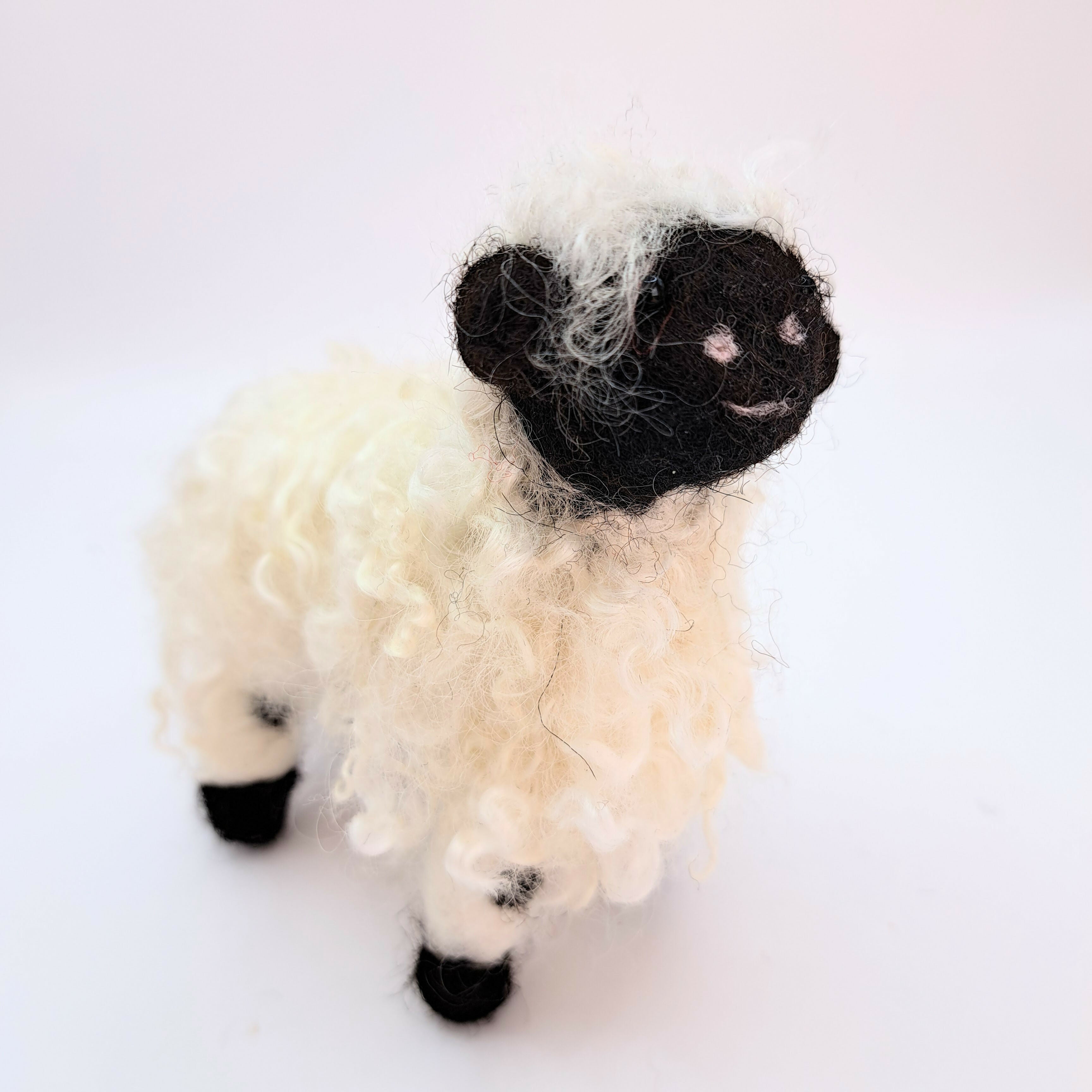Curly Needle Felted Valais Sheep