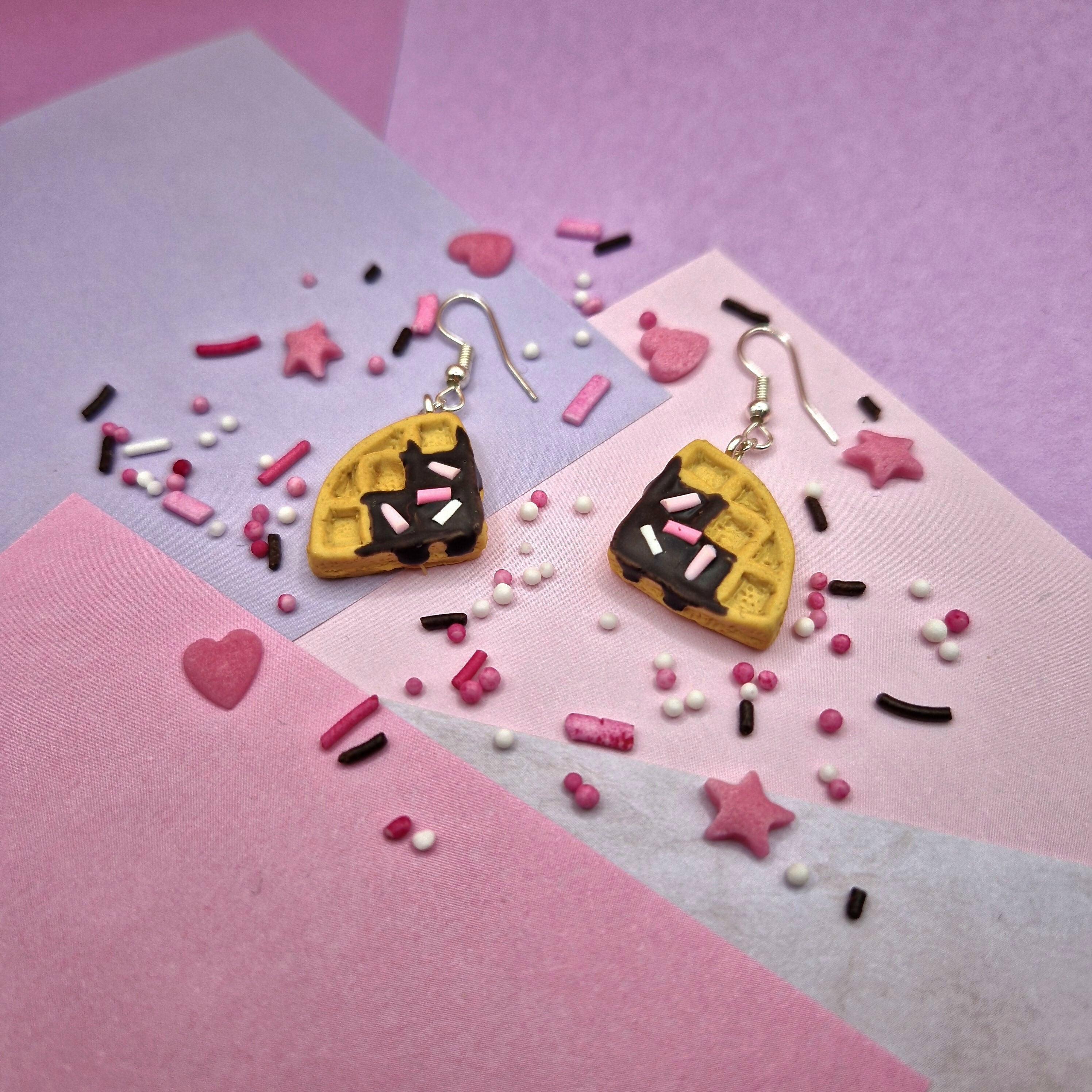 Chocolate Sprinkle Waffle Earrings