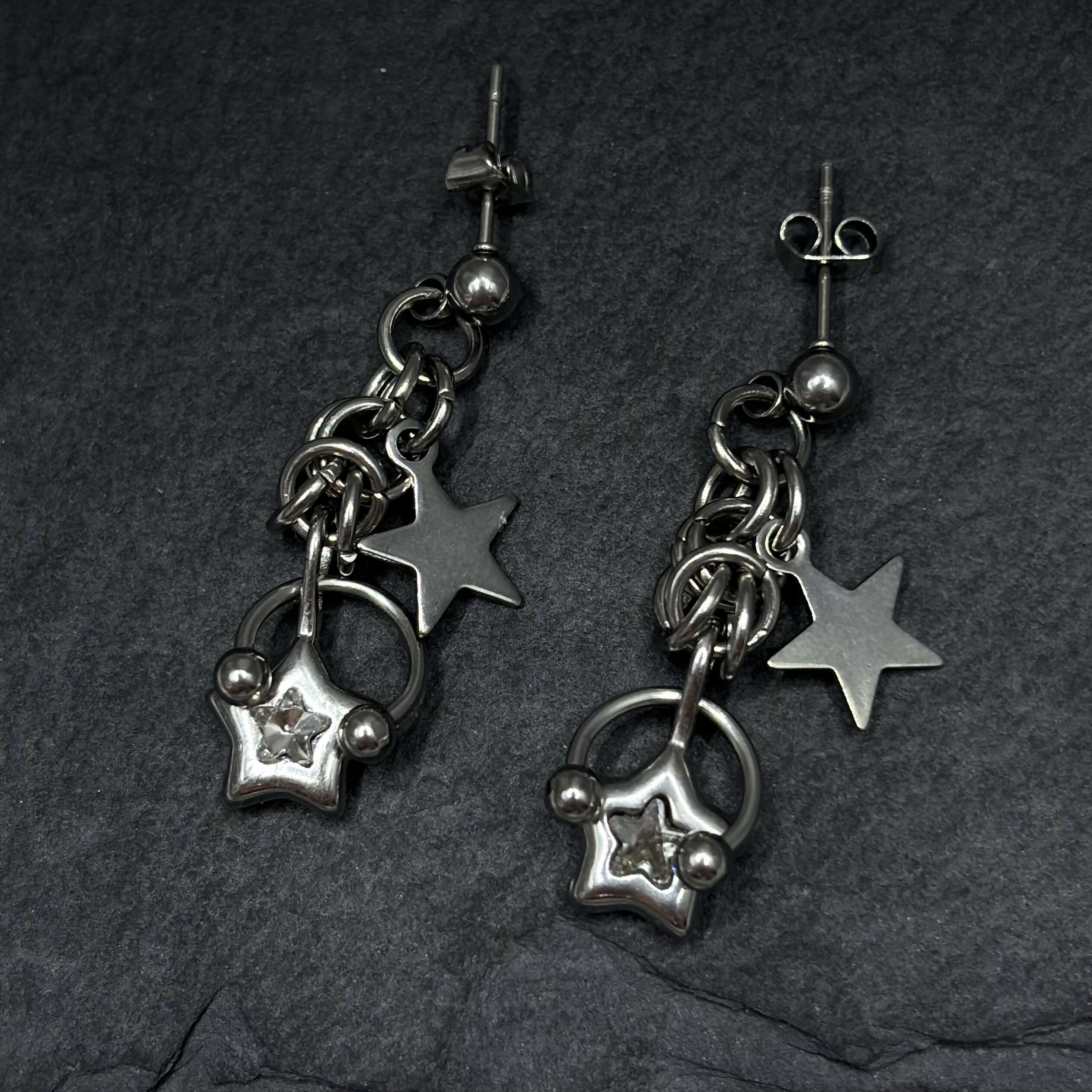 Short Sparkle Star Earrings
