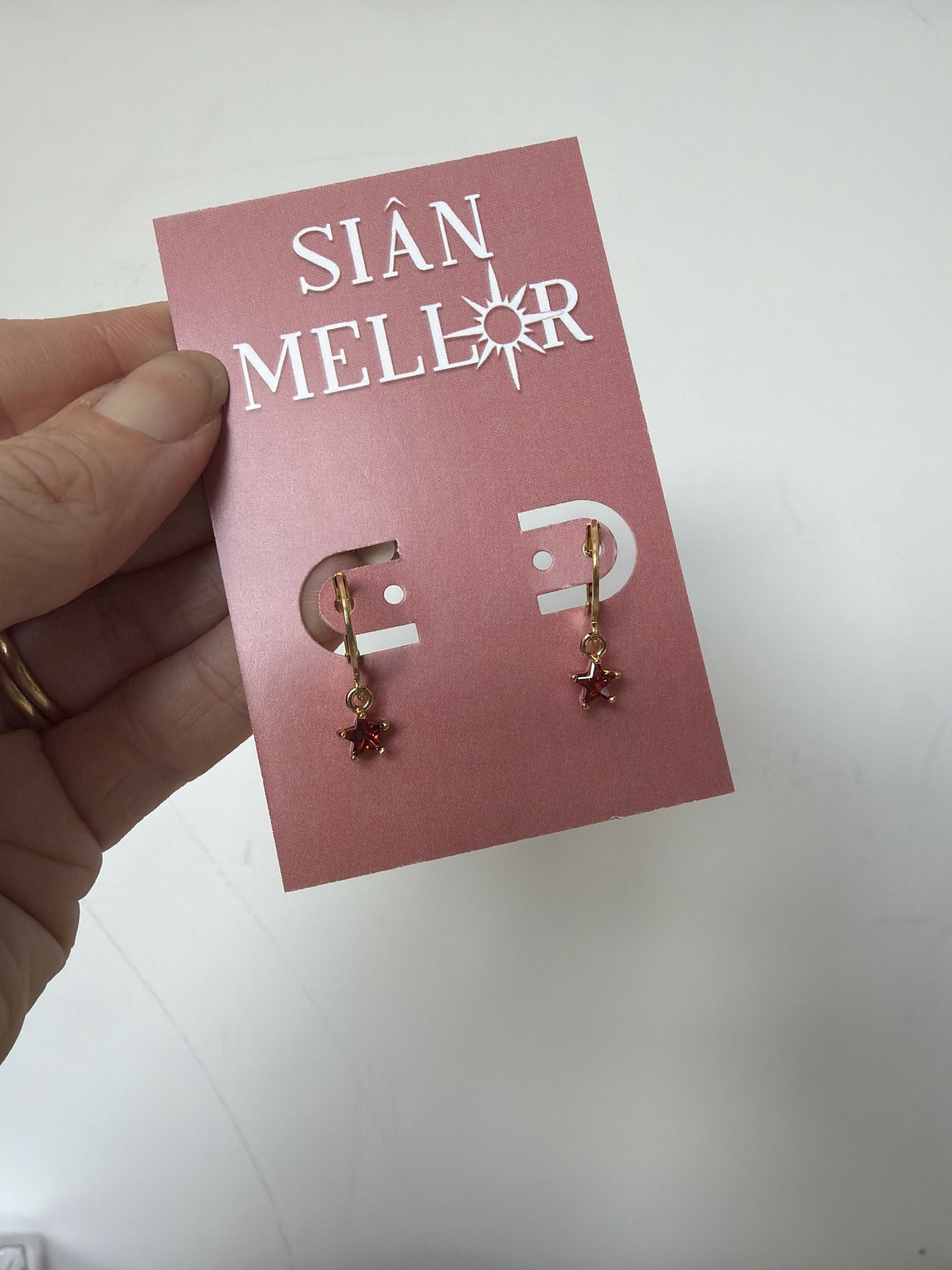 Dainty Star Huggie Hoops Amber