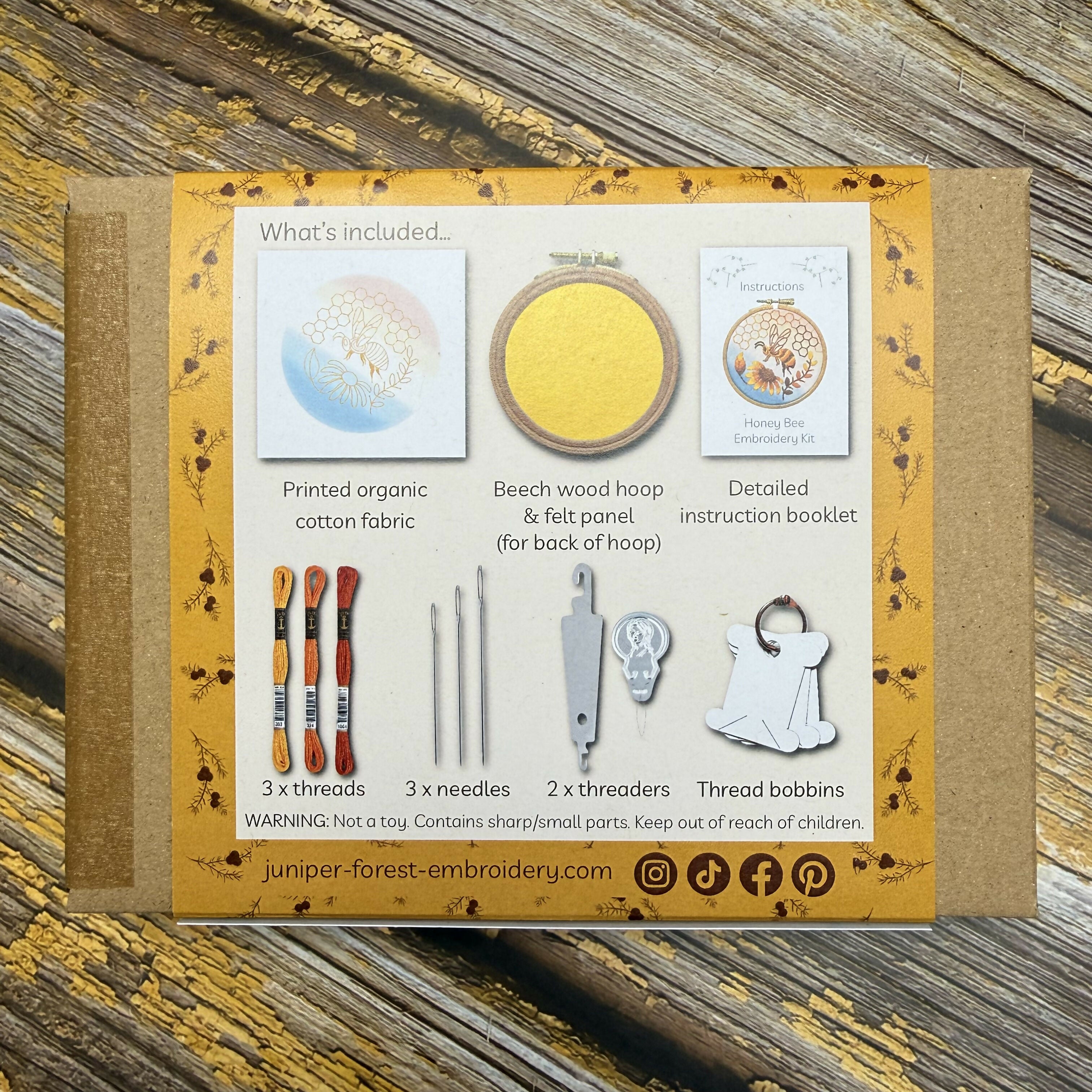 Honey Bee Embroidery Kit