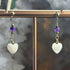 Handmade Gold Vermeil Mother Of Pearl And Amethyst Earrings