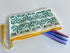 Hand printed Zip Pouch with Turquoise Star Design.