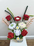 Handmade Chenille Wildflower Basket Arrangem