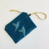 Teal Hummingbirds Velvet Zip-Up Pouch with Wrist Strap