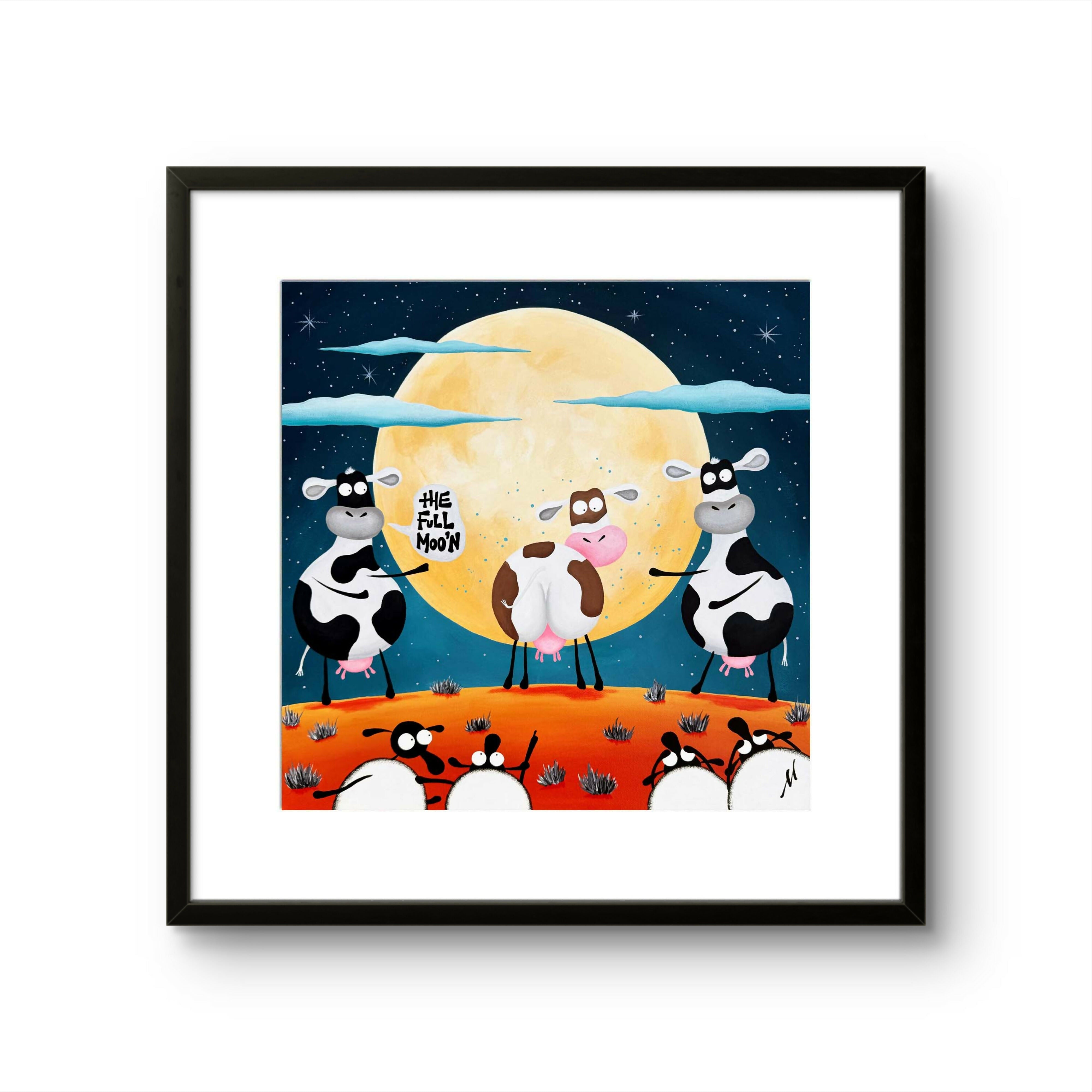The Full Moo’n - 16” Framed Limited Edition Print