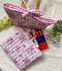 Handmade Book Sleeve with ribbon Closure Pink Vintage Roses