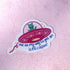 Me On My Way to Get An Iced Coffee Alien UFO Holographic Sparkly Die Cut Sticker