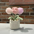 Pink Tulips in Crochet Pot