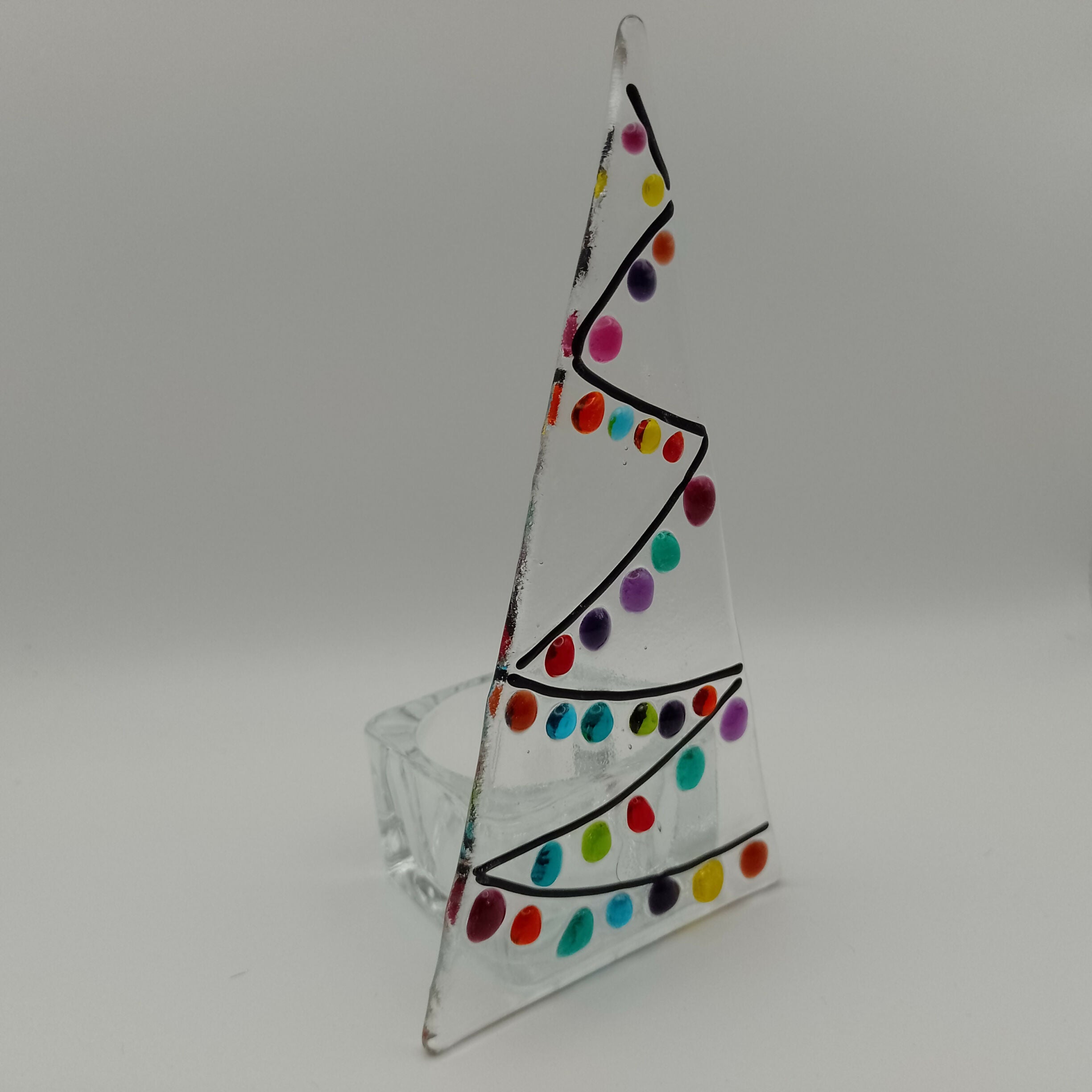 Fused Glass Christmas Tree Tealight