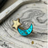 Celestial, Engraved Moon And Star Stud Earrings