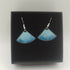 Powder Blue With Dark Blue Tipped Enamel Fan Earrings