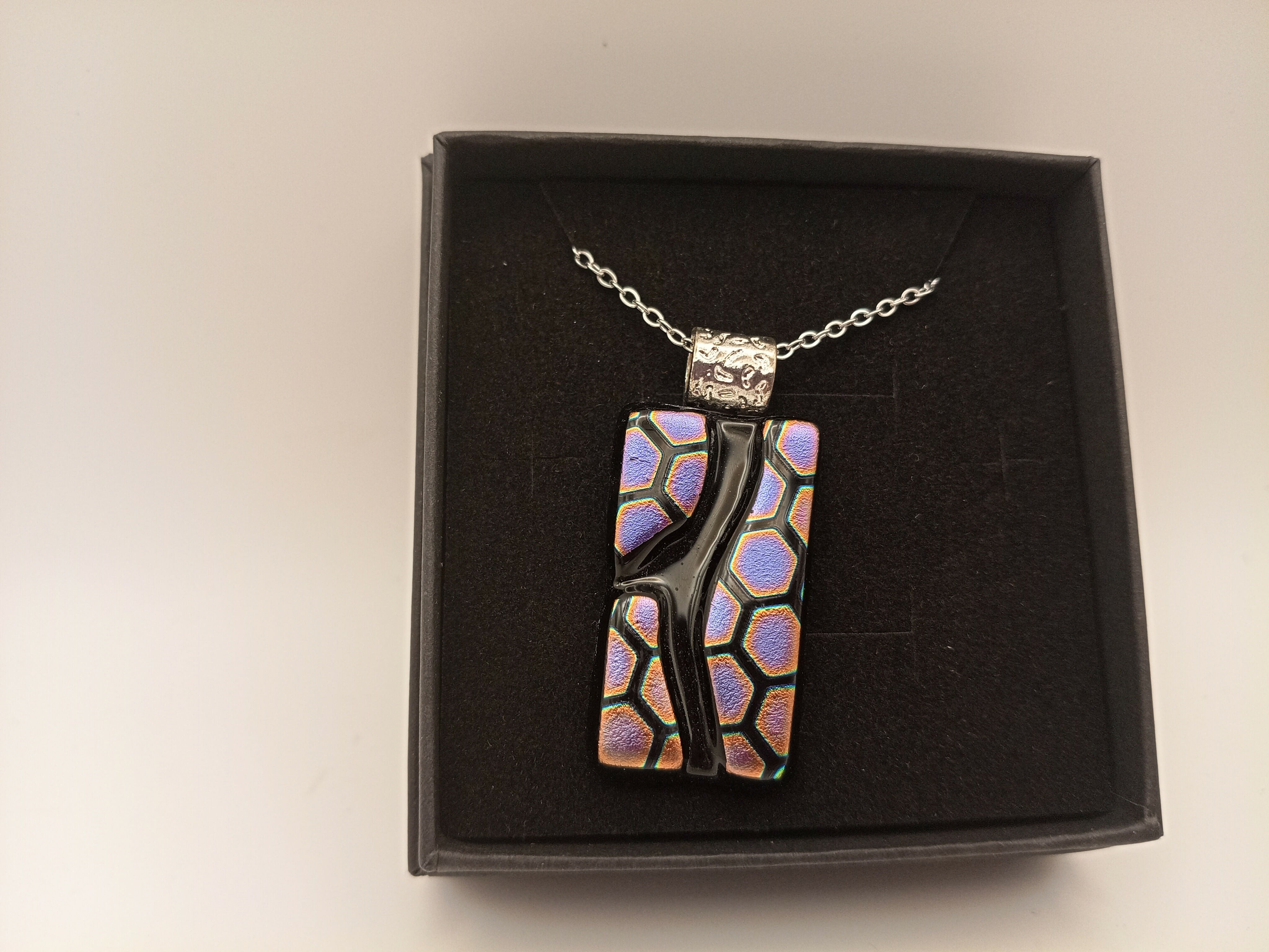 Purple and Gold Hexagon Pendant