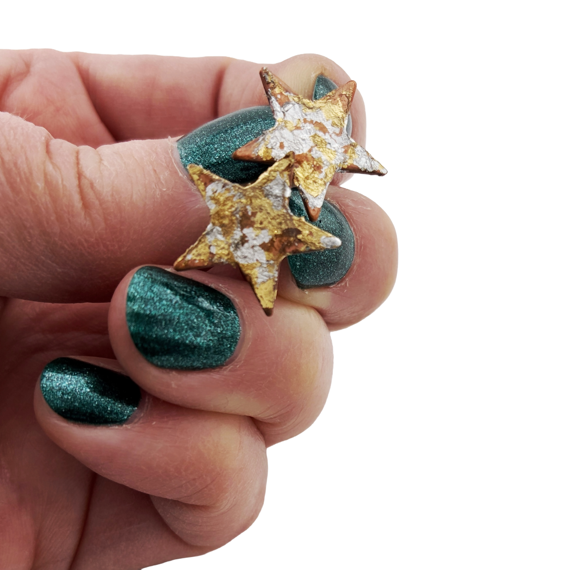 Gold and Silver Star Studs