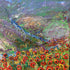 Poppies by the Beck #2 Original Oil Painting On Canvas