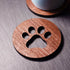 Dog Paw Print Laser Cut Wooden Coaster