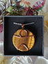 Tiger's Eye Wire Wrapped Crystal Disc Necklace on Sterling Silver Chain