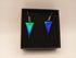Blue and Purple Dichroic Triangle Earrings