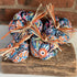 Bright Upcycled Pumpkin Decoration, Colourful Patterned Fabric Ornaments