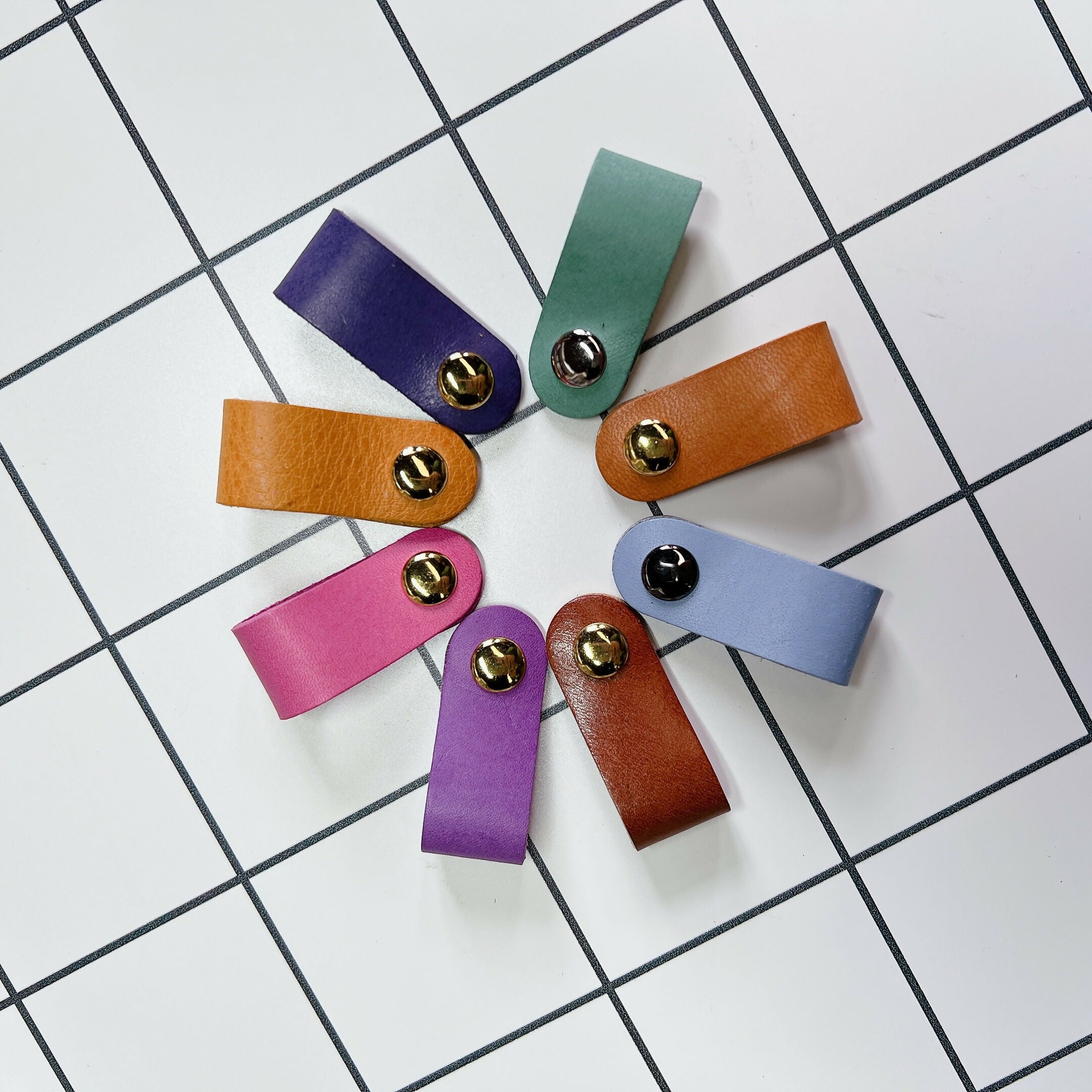 SnapWraps – Leather Cord Organisers (Set of 2, Assorted Colours)