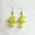 Green Into Yellow Cascading Flower Earrings