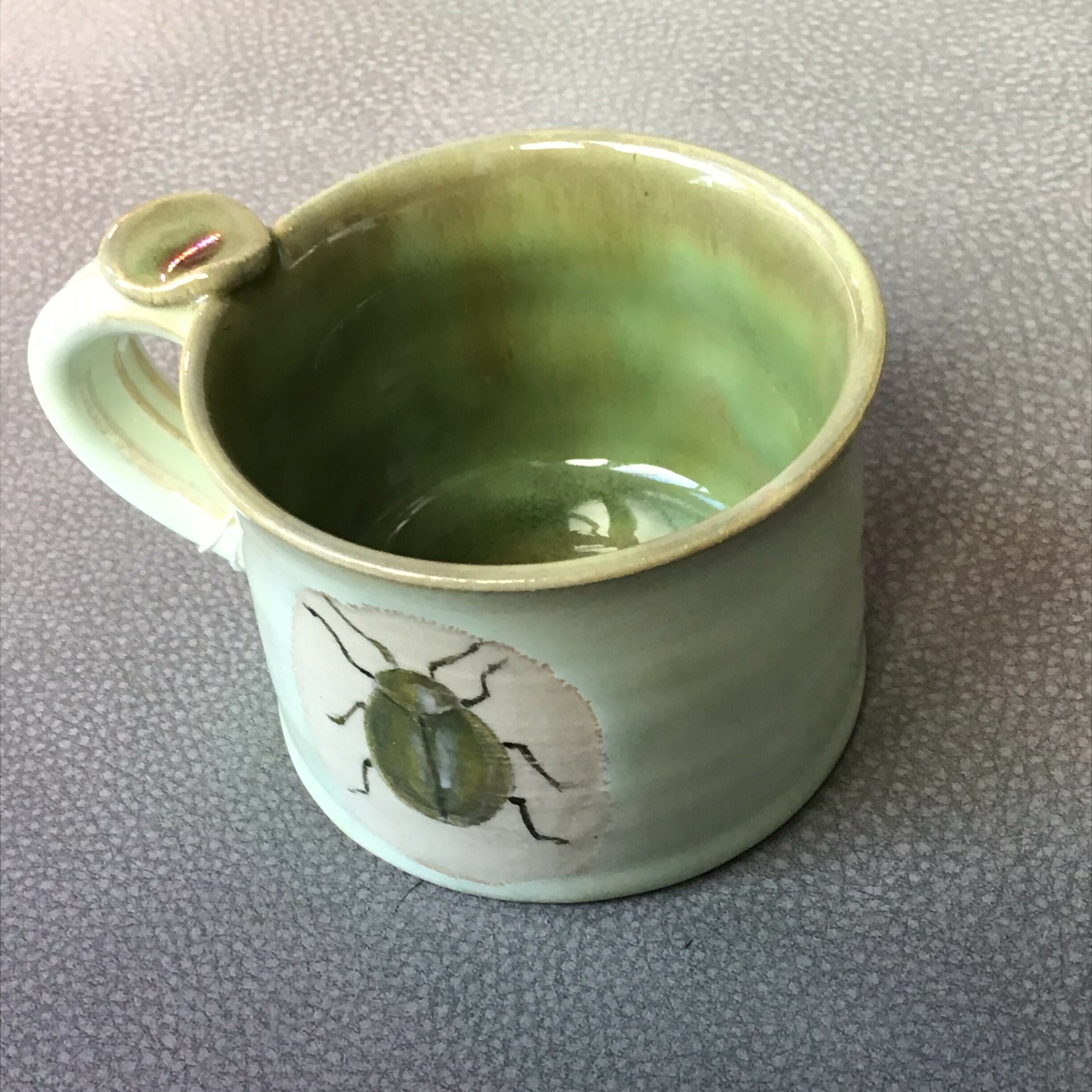 Stoneware Handpainted Tansy Beetle Mug