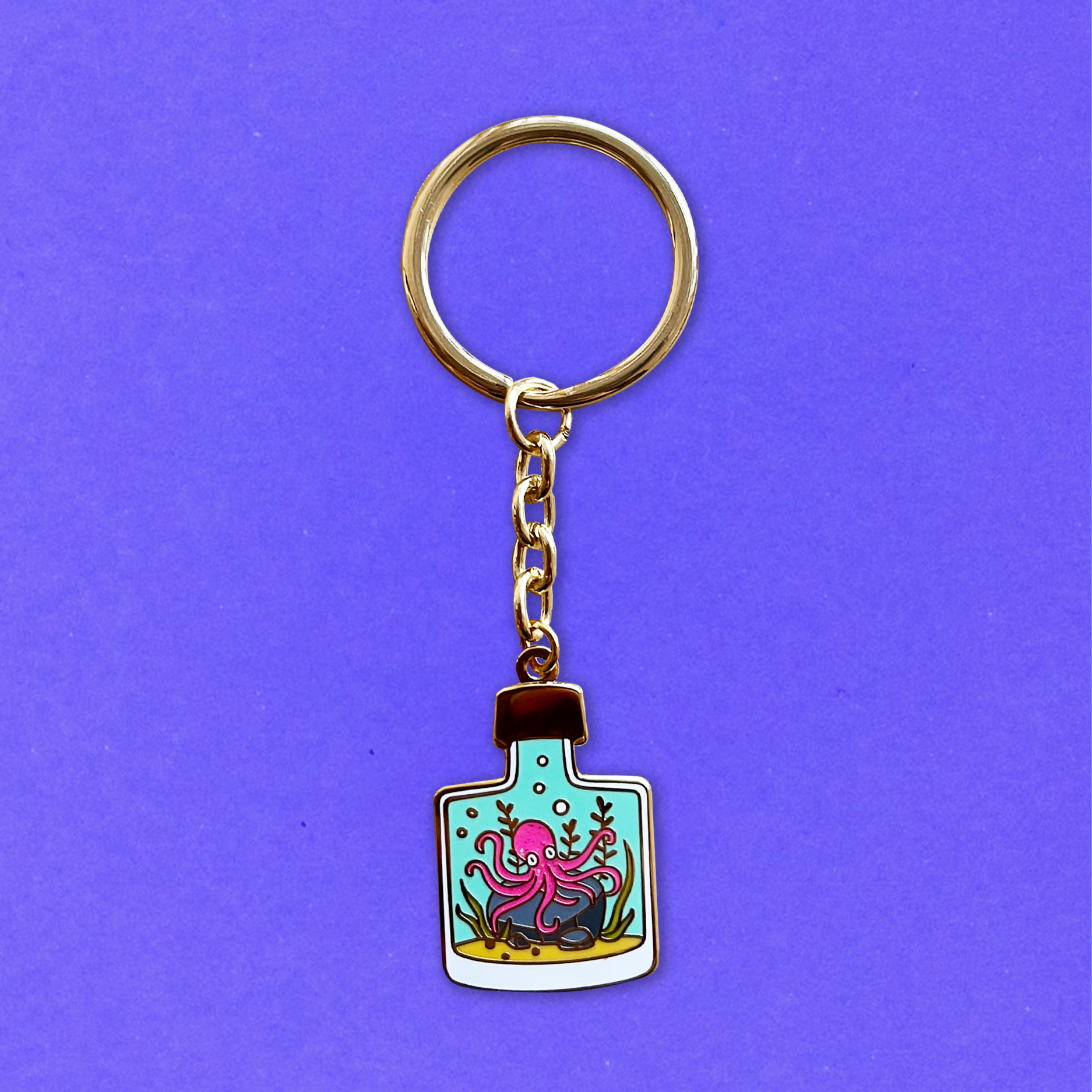 Keyring Plain Background Octopus