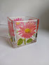 Hand Painted Glass Candle Holder.