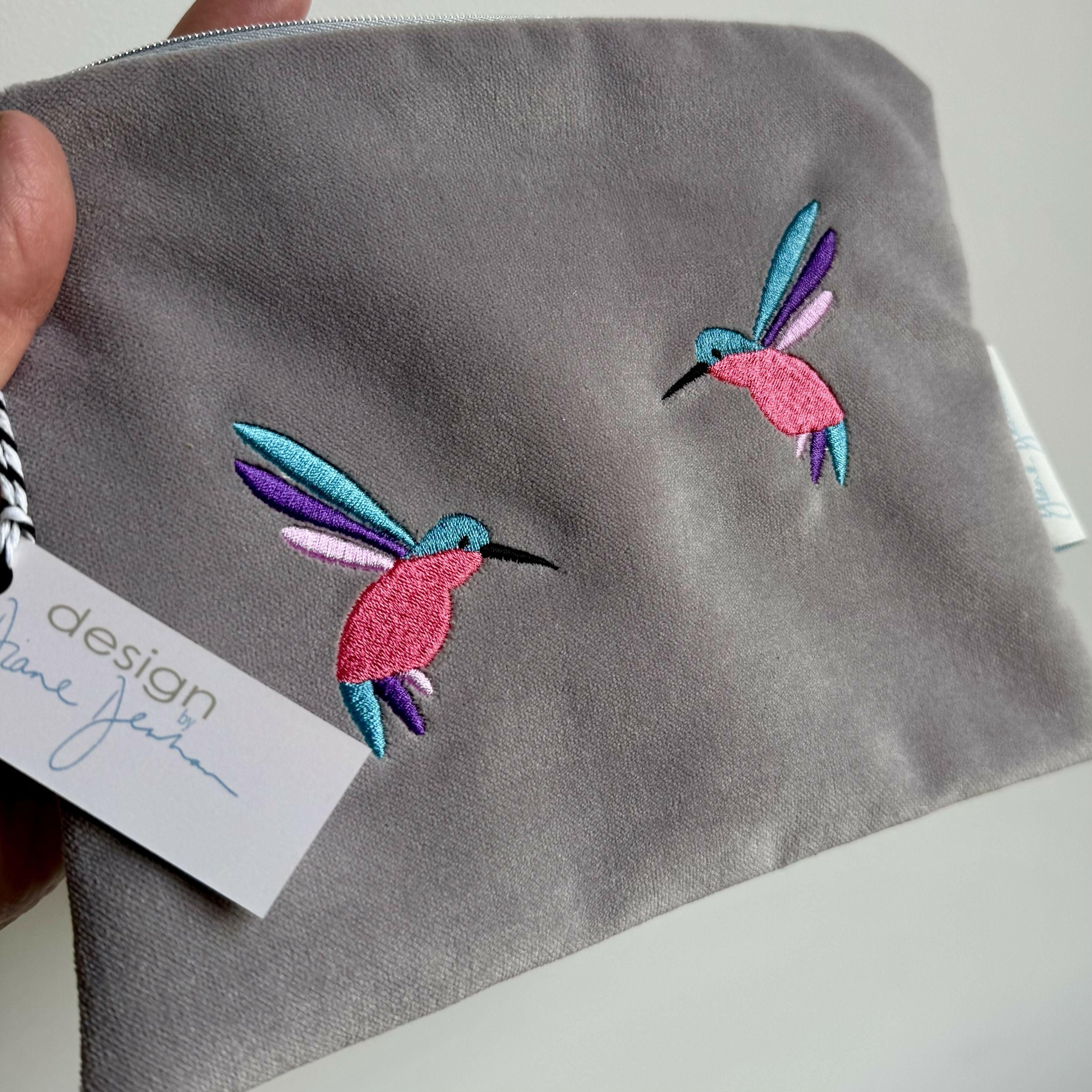 Velvet Embroidered Pouch/Purse