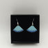 Light and Dark Blue Fan Enamel Earrings