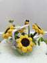 Handmade Chenille Sunflower Basket with Bee