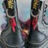 Handmade Black And Red Lightening Bolts Resin Boot Charms