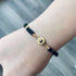 Japanese Tila Glass Bead Bracelet - Matte Black & Gold