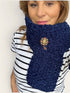 MID REGULAR LENGTH , PREMIUM CHENILLE - COSY LUX VELVET CHUNKY SCARF - MIDNIGHT BLUE COLOUR