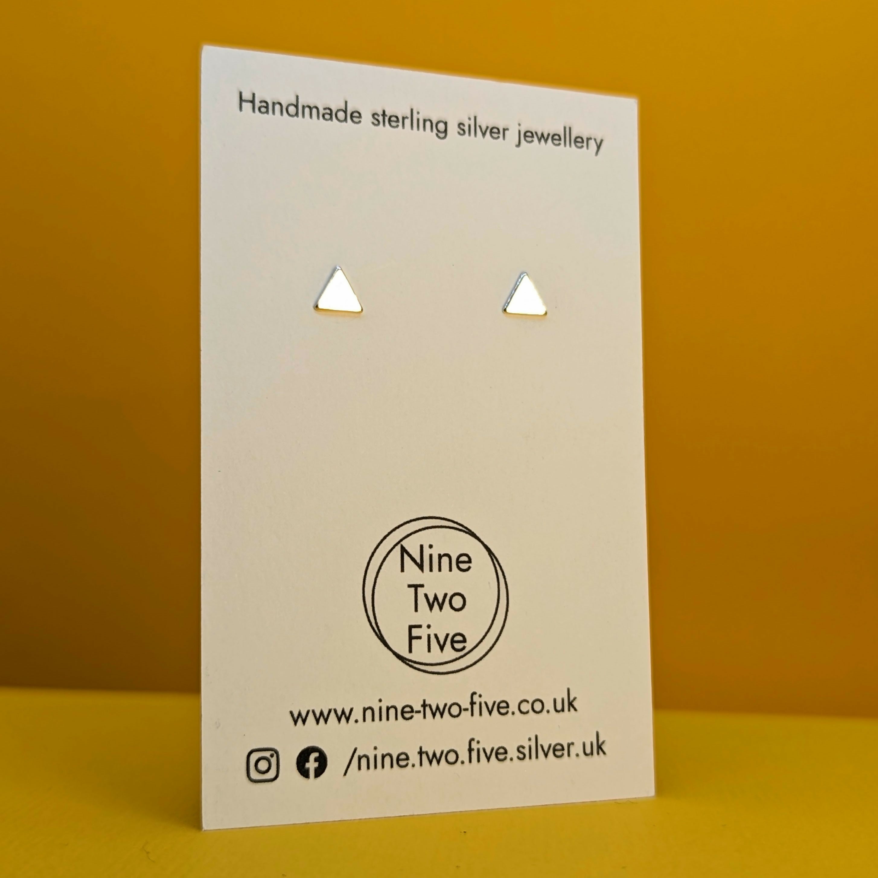 'Tria' Sterling Silver Solid Tiny Triangle Stud Earring