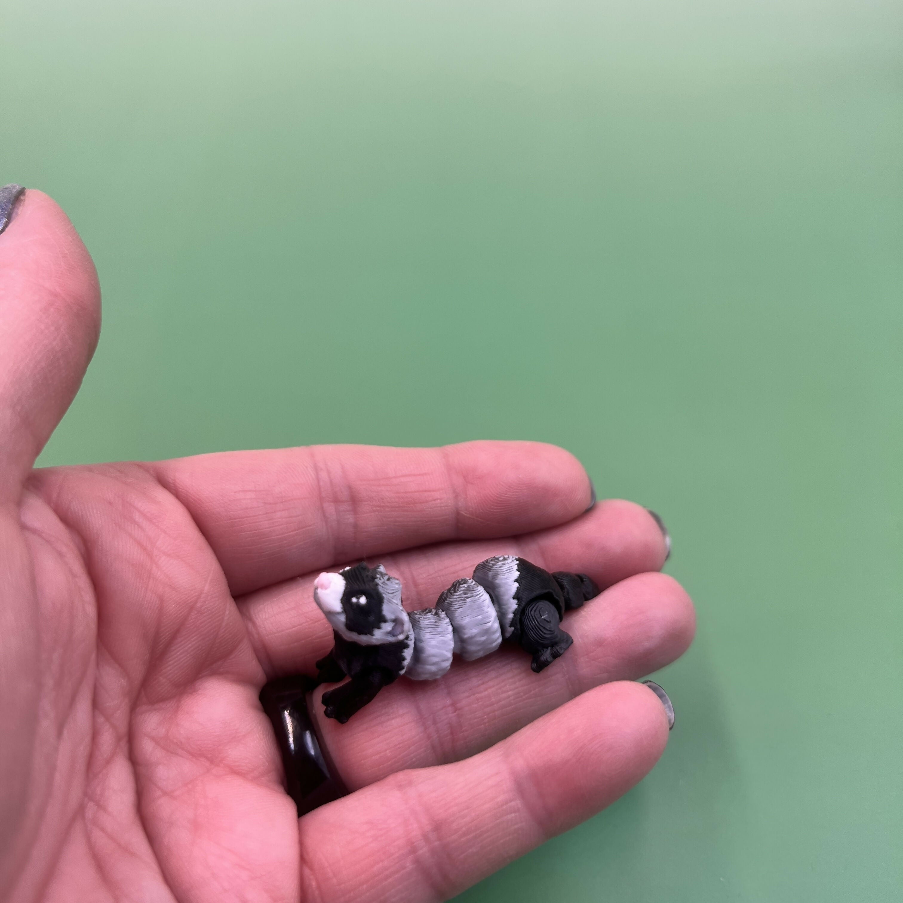 3D Printed Micro Miniatures: Articulated Sensory Fidget Animals friends, Mice, Lamb, Bat, Ferret, Opossum, Raccoon, Otter & Grey Shark 3-5cm