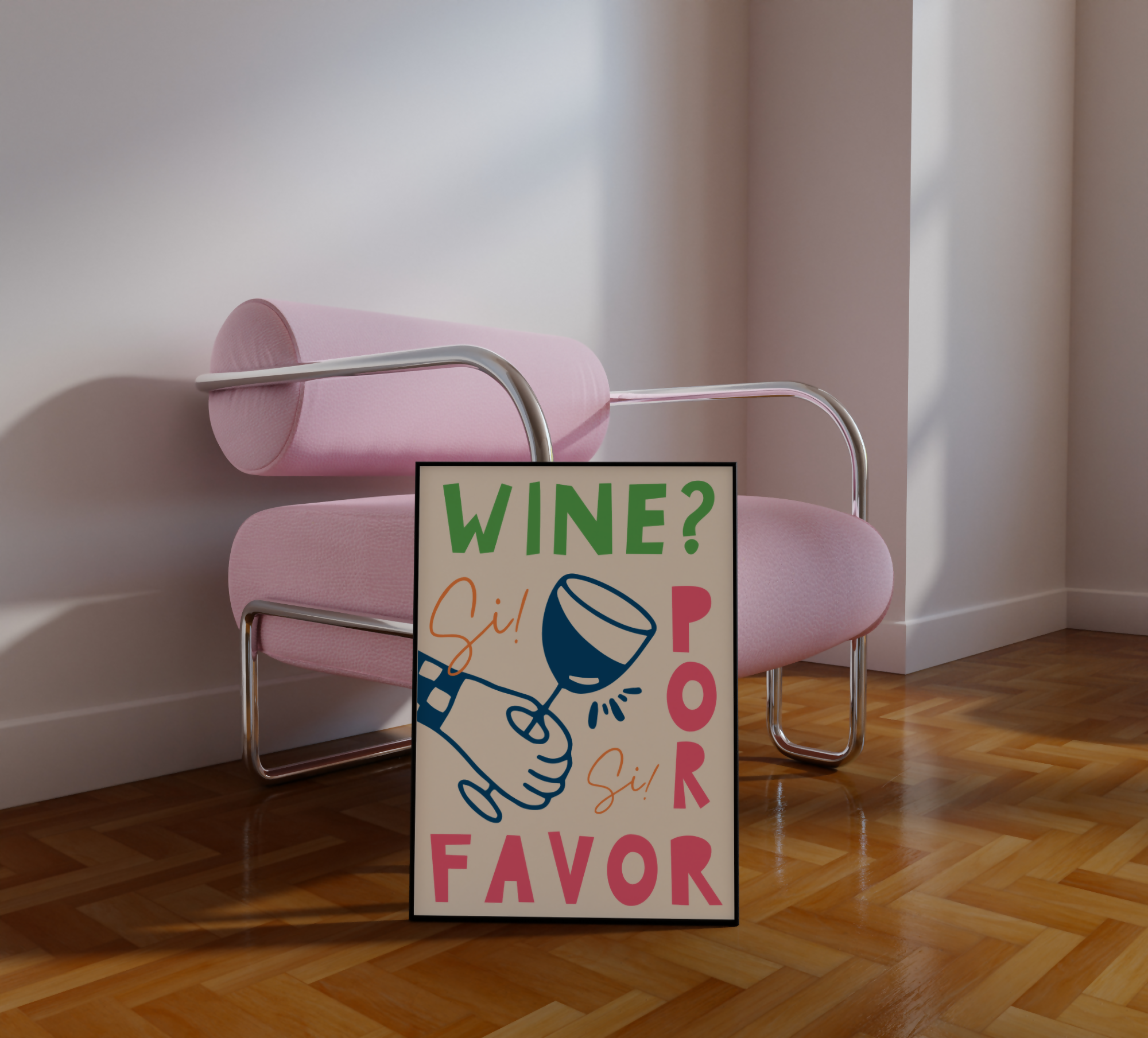 WINE POR FAVOR WALL ART PRINT