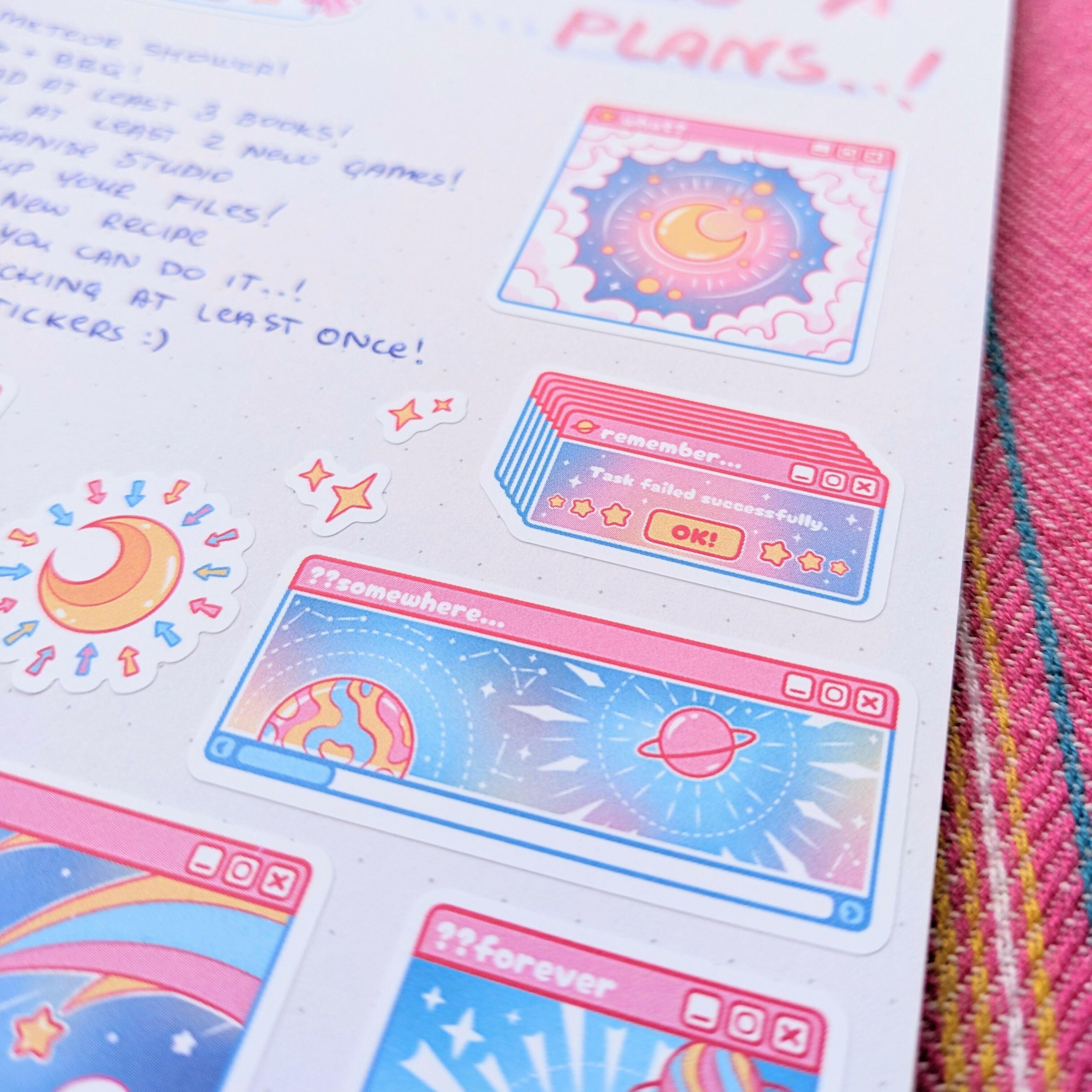 Vinyl Sticker Sheet - Cosmic Computer