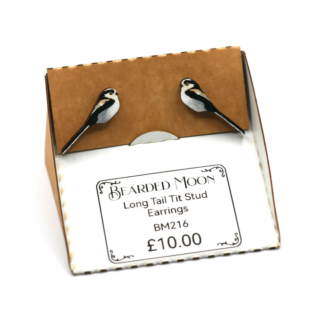 Long Tail Tit Stud Earrings
