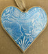 HAND PAINTED WOOD OCEAN HEART