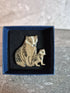Handcrafted Walnut Veneered Badger and Cub Pin
