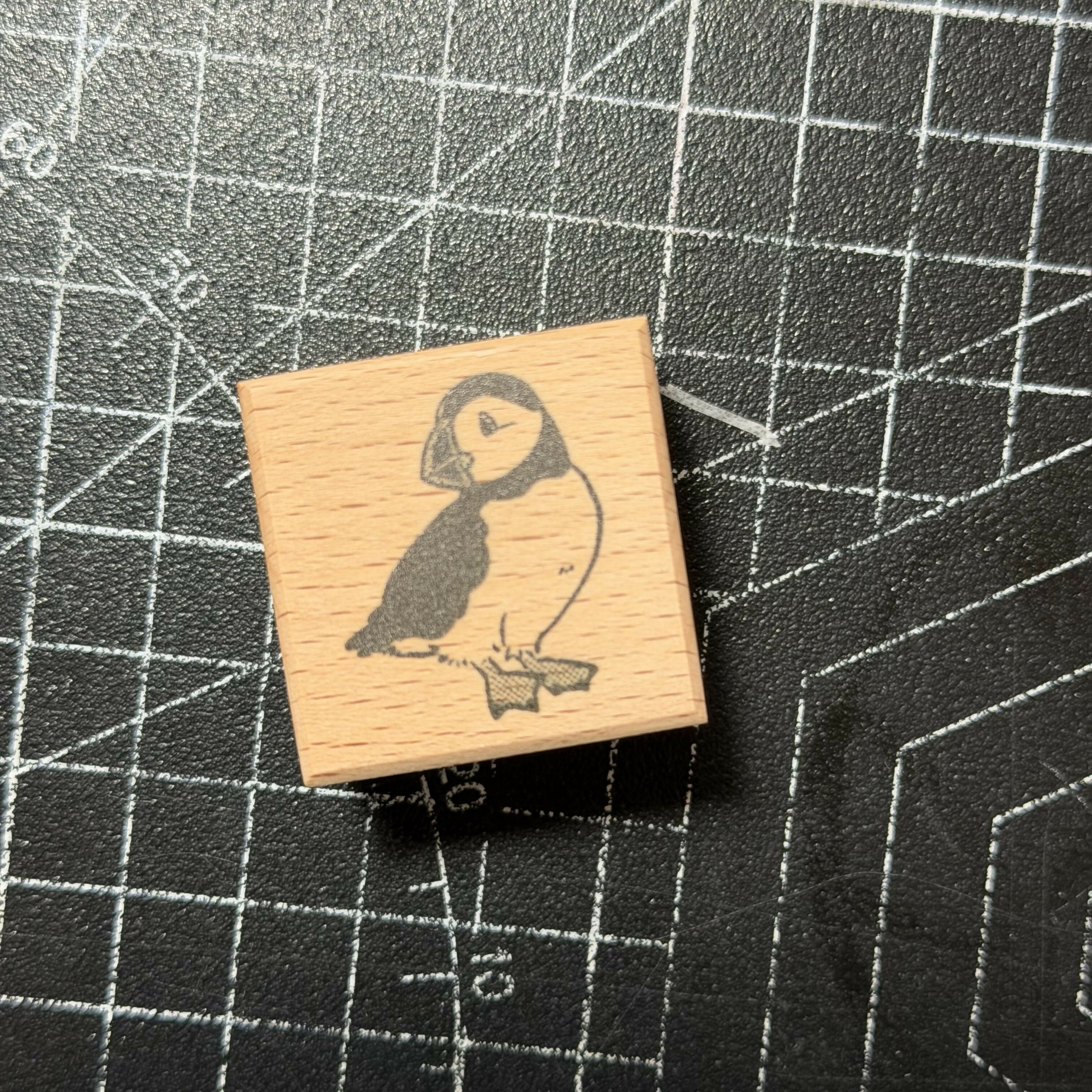 Wooden Stamp – Puffin, Seagull, Penguin 3 × 3 cm