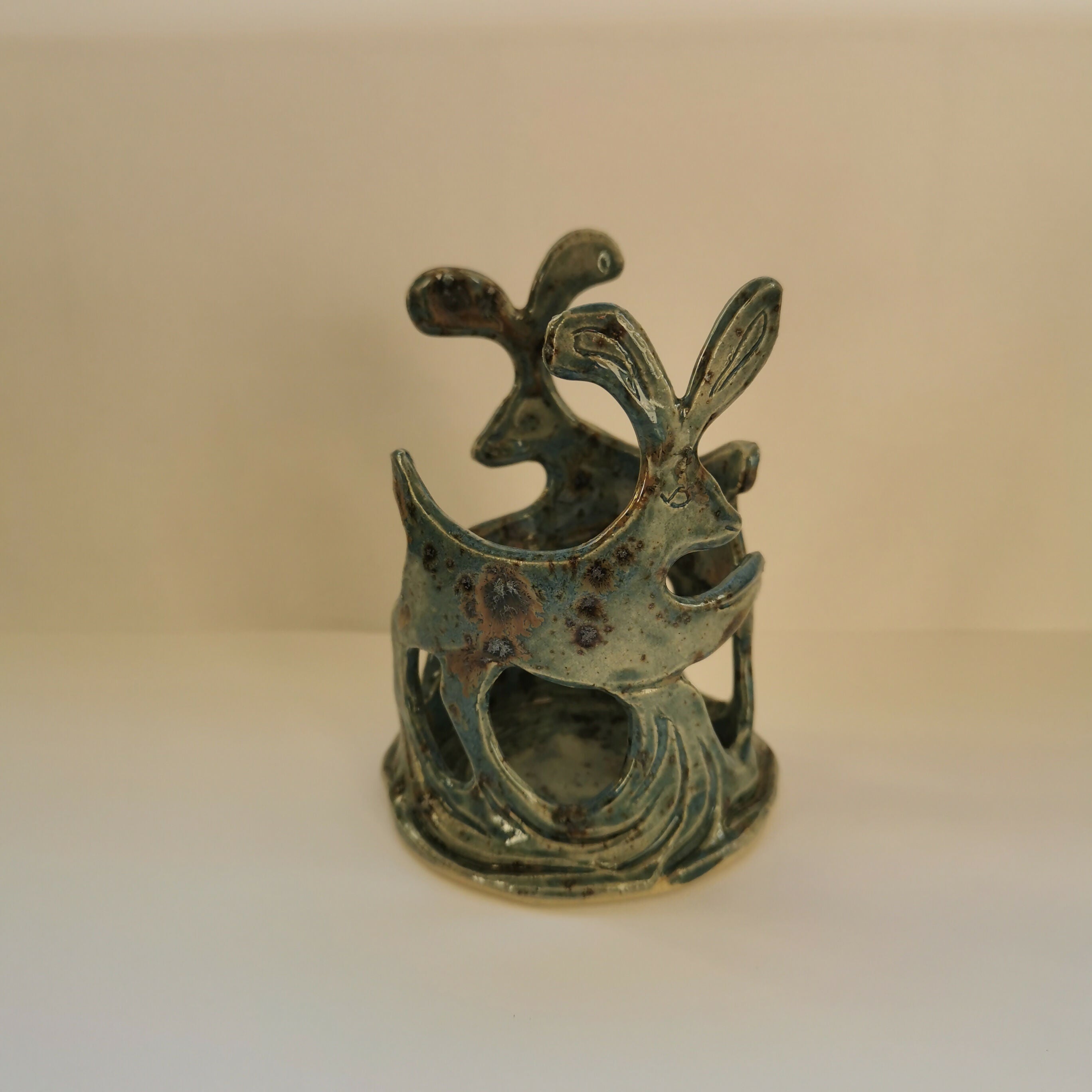 Leaping Hares Tealight Holder