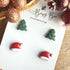 Handmade Christmas Stud Earrings / Set of 2 pairs of Studs / Handmade Polymer Clay Jewellery