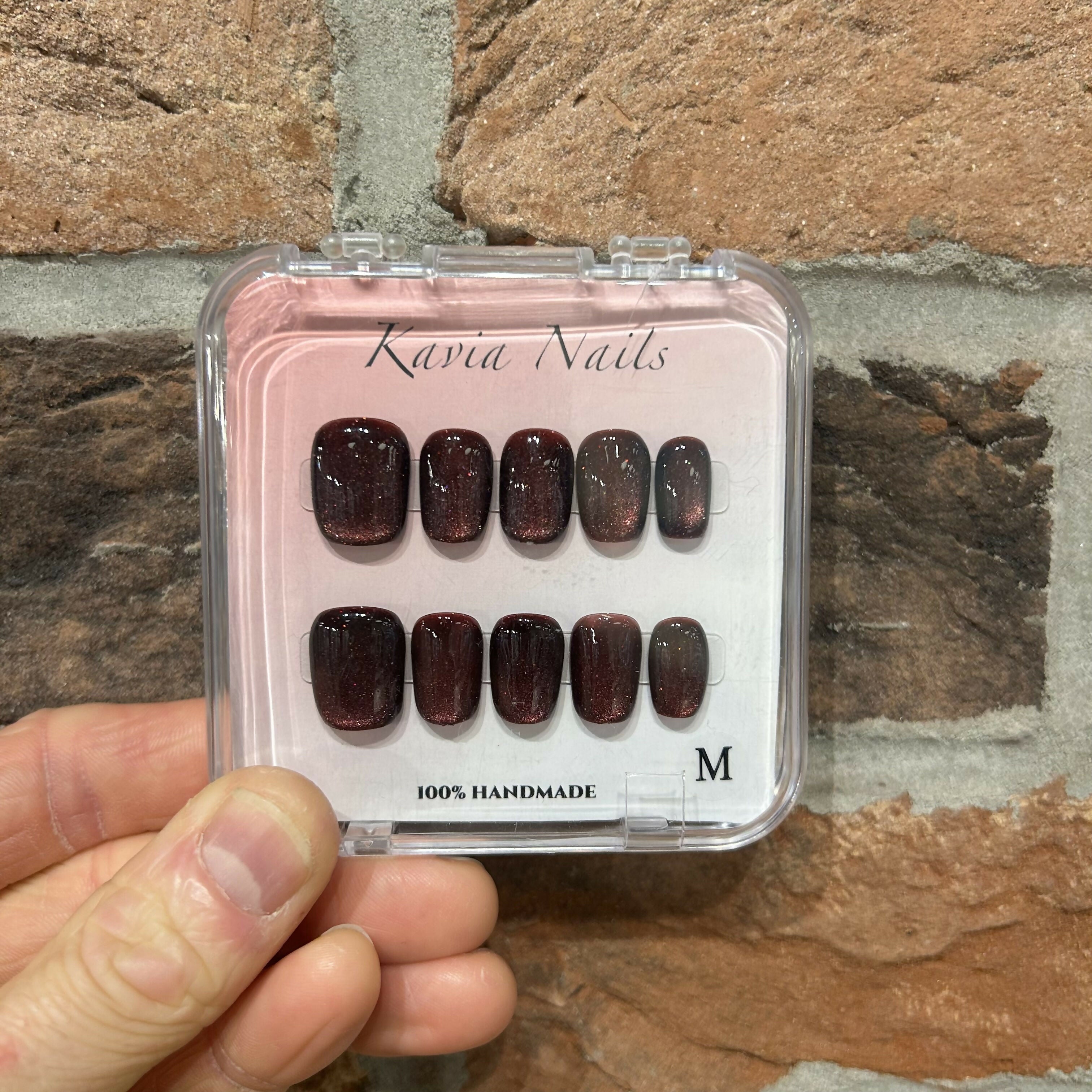 Grape Purple Cateye - Handmade Press On Nails