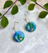 Ocean Dream Collection Polymer Clay Earrings Hexagon Hoops